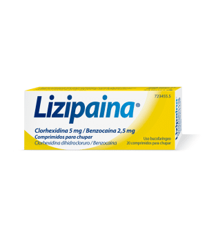 Lizipaina Clorhexidina 5 mg / Benzocaina 2,5 mg Comprimidos Para Chupar