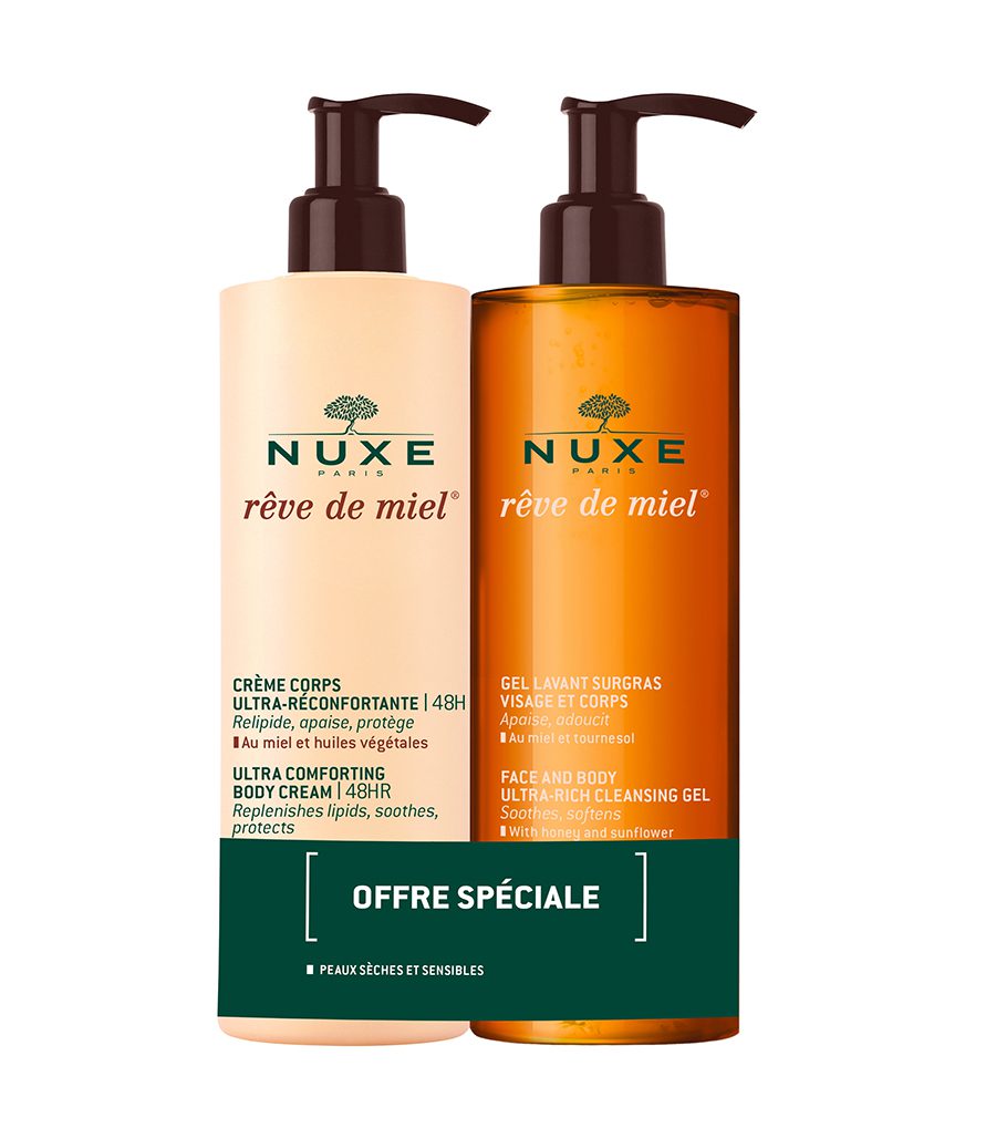 Gel limpiador Dermatológico + Crema Corporal Ultra-Reconfortante 48h Rêve de Miel®