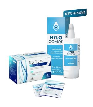 Pack Hidratación Ocular Gotas Multidosis Hylo COMOD + Estila Toallitas