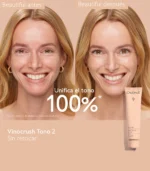 Muestra de resultado en la piel del maquillaje Vinocrush Tono 2 de Caudalie